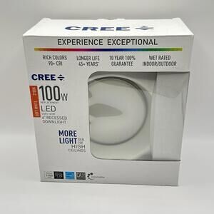 Cree 100w LED 6” Recessed Downlight Soft White Indoor Outdoor